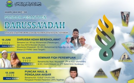 HARLAH KE-38 PONDOK PESANTREN DARUSSA'ADAH DAN HAUL KH. IMAM MUZANI BUNYAMIN DAN NYAI HJ. ASYIROH