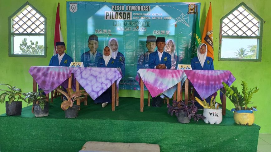 Berlangsung Meriah - Pemilihan Ketua dan Wakil Ketua OSIS MTs Darussa’adah Masa Bakti 2025-2026
